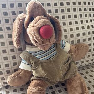 Vintage Wrinkles Ganz Bros 18” puppet  Striped Tee and Corduroy Overalls